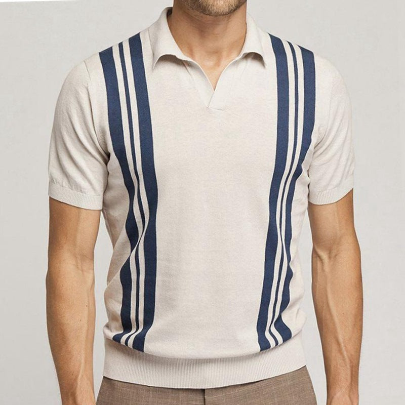 DripCult™ | Abrikoos gestreept poloshirt
