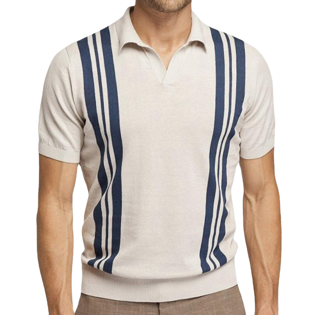 DripCult™ | Abrikoos gestreept poloshirt