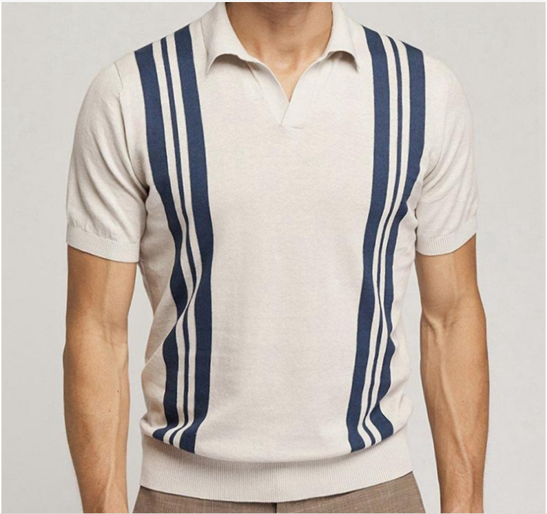 DripCult™ | Abrikoos gestreept poloshirt