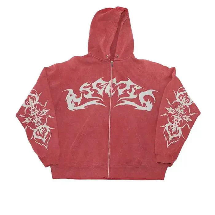 DripCult™ | Vintage Flame Zipped Hoodie